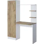 Vicco Bureau Tessa Eik wit/goud 122.9 x 52 cm, Model 54625