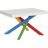 Itamoby Uittrekbare tafel 90x130/390 cm, Volantis, esdoornhout, wit frame, 4 poten