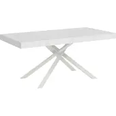Ityhome - Uittrektafel 160/244x80 cm Karida Esche, wit, met witte poten