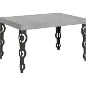 Itamoby Karamay uitschuiftafel 120/380x90 cm, betonlook, antraciet, met poten