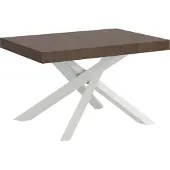 Itamoby Uittrektafel 130/390 x 90 cm, model Volantis, notenhoutfineer, witte poten