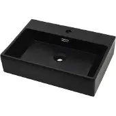 Syfax Wastafel met kraangat 60,5x42,5x14,5 cm keramiek zwart