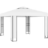 Syfax Prieel met dubbel dak 3x3 m wit