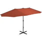 Syfax Parasol met aluminium paal 460x270 cm terracotta