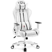 Diablo Gaming stoel X-One 2.0. Kantoorkruk. Verstelbare armleuningen. Ergonomisch ontwerp. Nek- en lendensteun. Kleur: Wit-zwart. Maat: Normaal