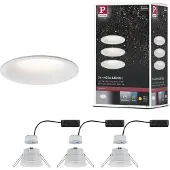 Paulmann LED inbouwlamp Cymbal 3x6,8W IP44 Cymbal, dimbaar, wit / opaal, Woon-/ Eetkamer, Kunststof, Modern