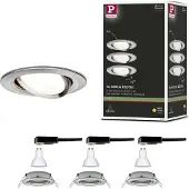Paulmann 3-voudige spot Nova, rond, draaibaar, ijzer, GU10, 2700K Nova, alu / grijs / zink, Woon-/ Eetkamer, Aluminium, Modern