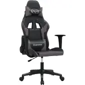 vidaXL Gamestoel kunstleer zwart en grijs