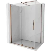 Mexen Velar schuifdouchecabine 160 x 70 , transparant, roze goud - 871-160-070-01-60