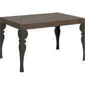 Itamoby Paxon uittrektafel 140/400 x 90 cm, notenhout met antracietkleurige poten