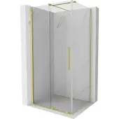 Mexen Velar schuifdouchecabine 100 x 85 , transparant, goud geborsteld - 871-100-085-01-55