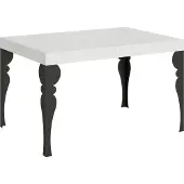 Itamoby Paxon uitschuiftafel 140/224x80 cm, esdoornhout, wit, met poten in antracietgrijs