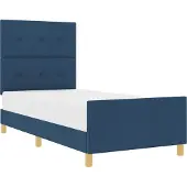 vidaXL Bedframe met hoofdeinde Blauw 100 x 200 cm Stof