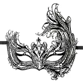 Huismerk Open Venetiaans Masker - Zwart