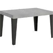 Itamoby Uittrektafel 120/380x90 cm, met een "vlam beton" oppervlak en antracietkleurige poten