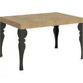 Itamoby Uittrekbare tafel 90x130/390 cm. Onderstel: Paxon, eikenhout, naturel/anthraciet