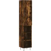 Syfax Hoge kast 34,5x34x180 cm bewerkt hout gerookt eikenkleurig