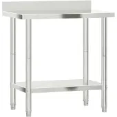 Syfax Keukenwerktafel met spatscherm 82,5x55x93 cm roestvrij staal