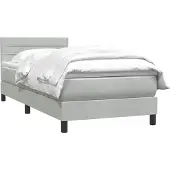 vidaXL Boxspring met matras fluweel lichtgrijs 90x220 cm