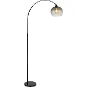 Globo Zwarte booglamp Newcastle bol smoke glas