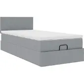 Syfax Bed met matras 90x200 cm stof lichtgrijs