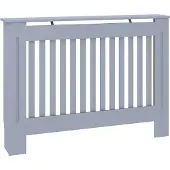 vidaXL Radiatorombouw 112x19x81,5 cm bewerkt hout grijs