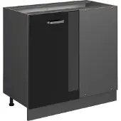 Vicco R-Line Hoekkast – 86 cm zonder werkblad Zwart hoogglans