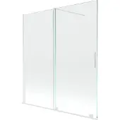 Mexen Velar badwand, 2-delig schuifbaar 150 x 150 , transparant, wit - 896-150-000-01-20