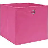 vidaXL Opbergboxen 10 st 32x32x32 cm stof roze