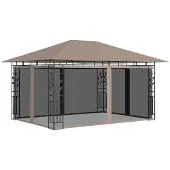 Syfax Prieel met klamboe 180 g/m² 4x3x2,73 m taupe