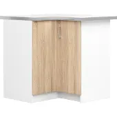 Akord Hoek Keukenkast modulaire LIMA S90/90 / Onderkast / Furniture Factory / Wit - Sonoma Eik / 84 x 85,5 x 44,5 cm