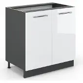Vicco Fame-Line Wastafelkast – 80 cm met legplank, zonder werkblad Wit Hoogglans
