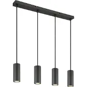 Globo Lighting Grijze hanglamp James 4-lichts