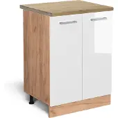 Vicco R-Line Keukenonderkast – 60 cm, WB Eik Wit Hoogglans