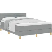 Syfax Boxspringbed met kussen Lichtgrijs 160 x 200 cm Stof
