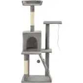 Syfax Kattenkrabpaal met sisal krabpalen 120 cm grijs