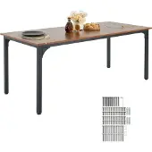 Vevor Rechthoekige eettafel Keukentafel (alleen tafel) Eettafel 180cm Bruin