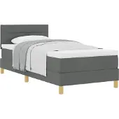 Syfax Boxspringbed met kussen Donkergrijs 90 x 190 cm Stof
