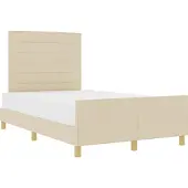 vidaXL Bedframe met hoofdeinde Crème 140 x 200 cm Stof