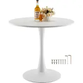 Vevor Ronde eettafel Keukentafel Houten tafel (80 cm / 113,4 kg draagvermogen) voor 2-4 personen