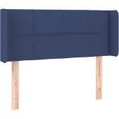 vidaXL Hoofdbord met randen 103x16x78/88 cm stof blauw
