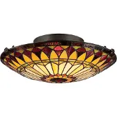 QUOIZEL Tifanny LED Plafondlamp West End | 2X E27 Max 60W | Dimbaar | Vintage Bronze