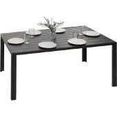 Mendler Aluminium eettafel -N40, tafel bistrotafel tuintafel balkontafel, weerbestendig 140x80cm ~ antraciet