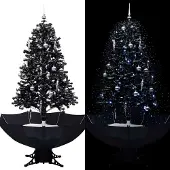 Prolenta Maison Exclusive - Kunstkerstboom met parapluvoet, zwart, 170 cm, PVC