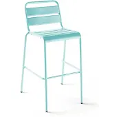 Oviala - Hoge tuinstoel van turquoise metaal - Palavas