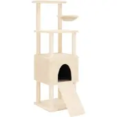 Syfax Kattenmeubel met sisal krabpalen 153 cm crèmekleurig