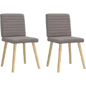 Syfax Eetkamerstoelen draaibaar 2 st stof taupe