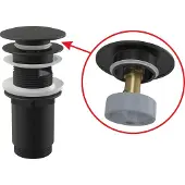 Alcadrain - Click-Clack wastafelwaste, mat zwart A392BLACK