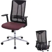 Mendler Bureaustoel -J53, bureaustoel ergonomisch kunstleder ~ bordeaux-rood