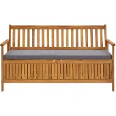 vidaXL Tuinopbergbank met kussen 148 cm massief acaciahout